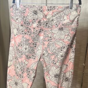 Active USA Pink Floral Stretch Leggings